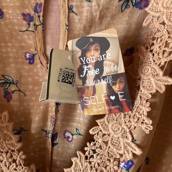 Self Esteem NWT Macy’s Blouse Top Shirt NWT Rose Color Lace New Condition! - Picture 7 of 10